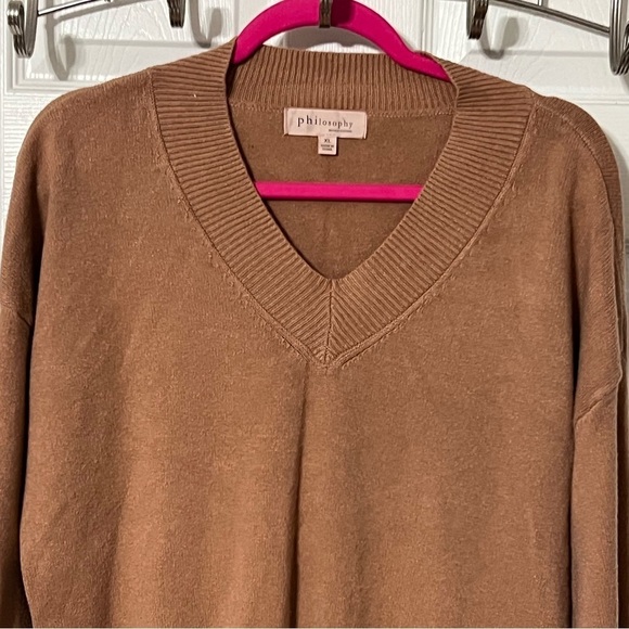 Philosophy Republic Clothing Sweater Women's XL terracotta V-Neck Long S… - Picture 5 of 5